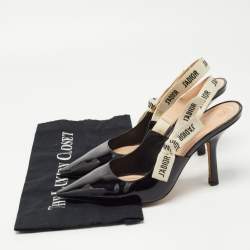 Pre Owned Dior Black Patent Leather J'adior Slingback Pumps Size 40
