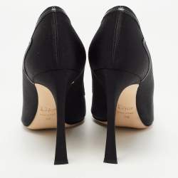 Pre Owned Dior Black Satin Embellished Pumps Size 38