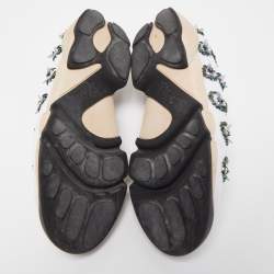 Pre Owned Dior White/Navy Blue Crystal Embellished Mesh Fusion Sneakers Size 38