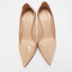 Dior Beige Patent Leather Pointed Toe Pumps Size 36