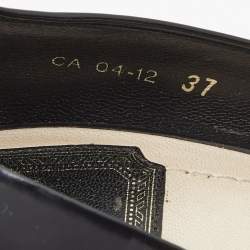 Dior Black Leather Bow Detail Peep Toe Platform Pumps Size 37