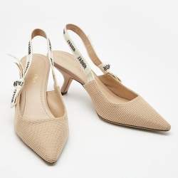 Dior Beige Fabric J'adior Slingback Pumps Size 40