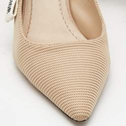Dior Beige Fabric J'adior Slingback Pumps Size 40