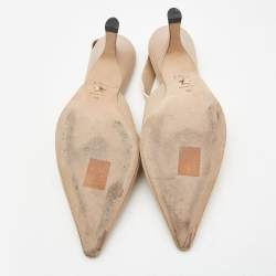Dior Beige Fabric J'adior Slingback Pumps Size 40