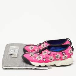 Pre Owned Dior Pink Crystal Embellished Mesh Fusion Sneakers Size 37