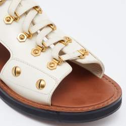 Dior Cream Leather Wildior Slingback Flat Sandals Size 40
