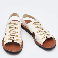 Dior Cream Leather Wildior Slingback Flat Sandals Size 40