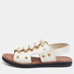 Dior Cream Leather Wildior Slingback Flat Sandals Size 40