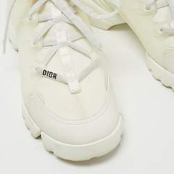 Dior Off White Neoprene and Leather D-Connect Sneakers Size 38.5