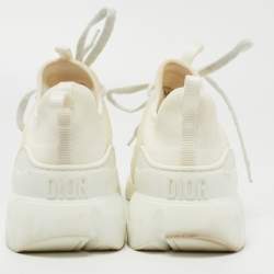 Dior Off White Neoprene and Leather D-Connect Sneakers Size 38.5