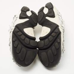 Pre Owned Dior White Perforated Leather Floral Applique Fusion Sneakers Size 41