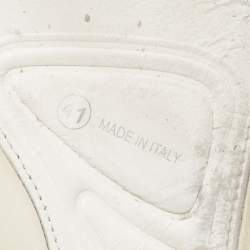 Pre Owned Dior White Perforated Leather Floral Applique Fusion Sneakers Size 41