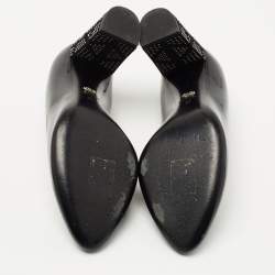 Dior Black Patent Leather Studded Block Heel Pumps Size 37