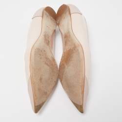 Pre Owned Dior Pink Suede and Patent Leather Pointed Toe Ballet Flats Size 38