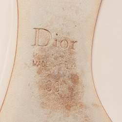 Pre Owned Dior Pink Suede and Patent Leather Pointed Toe Ballet Flats Size 38