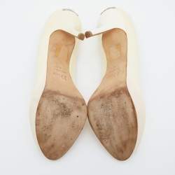 Pre Owned Dior Beige Patent Leather Miss Dior Pumps Size 40.5