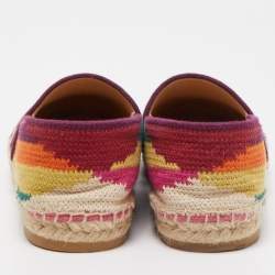 Dior Multicolor Canvas Granville Espradrille Flats Size 39.5