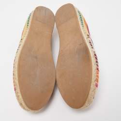 Dior Multicolor Canvas Granville Espradrille Flats Size 39.5