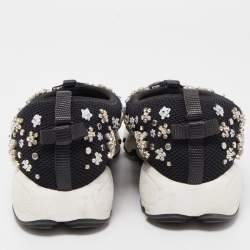 Dior Black Crystal Embellished Mesh Fusion Sneakers Size 38