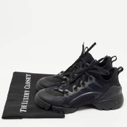 Dior Black Fabric and PVC D-Connect Low Top Sneakers Size 38