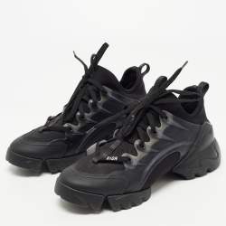 Dior Black Fabric and PVC D-Connect Low Top Sneakers Size 38