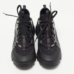 Dior Black Fabric and PVC D-Connect Low Top Sneakers Size 38