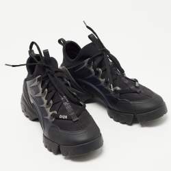 Dior Black Fabric and PVC D-Connect Low Top Sneakers Size 38
