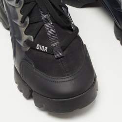 Dior Black Fabric and PVC D-Connect Low Top Sneakers Size 38