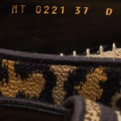 Dior Brown/Black Canvas Granville Espadrille Flats Size 37
