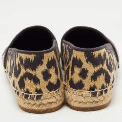 Dior Brown/Black Canvas Granville Espadrille Flats Size 37