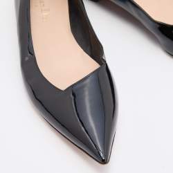 Dior Black Patent Leather Pointed Toe Ballet Flats Size 37.5