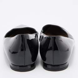 Dior Black Patent Leather Pointed Toe Ballet Flats Size 37.5