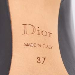 Dior Black Laser Cut Leather Pointed Toe Pumps Size 37