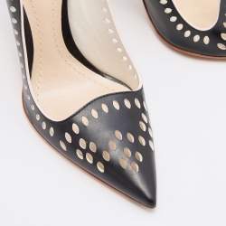 Dior Black Laser Cut Leather Pointed Toe Pumps Size 37