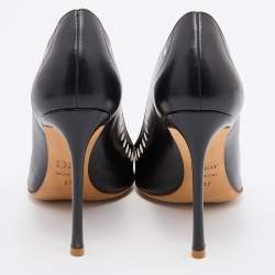 Dior Black Laser Cut Leather Pointed Toe Pumps Size 37