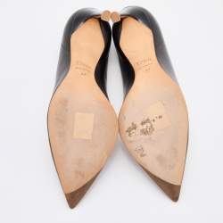 Dior Black Laser Cut Leather Pointed Toe Pumps Size 37