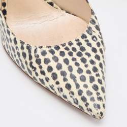 Pre Owned Dior Beige/Black Watersnake Leather Pointed Toe Pumps Size 39