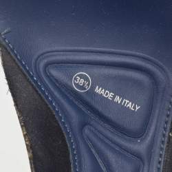 Dior Navy Blue Embellished Mesh Fusion Sneakers Size 38.5