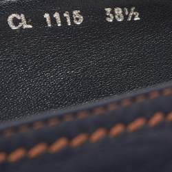 Pre Owned Dior Blue/Black Denim and Leather Espradrille Flats Size 38.5