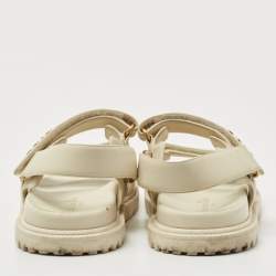 Dior Cream Leather DiorAct Slingback Sandals Size 38.5