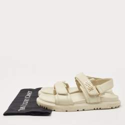 Dior Cream Leather DiorAct Slingback Sandals Size 38.5