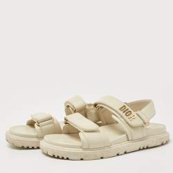 Dior Cream Leather DiorAct Slingback Sandals Size 38.5