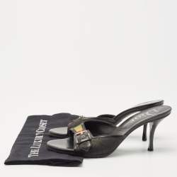 Dior Black Denim Slide Sandals Size 39