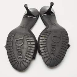 Dior Black Denim Slide Sandals Size 39