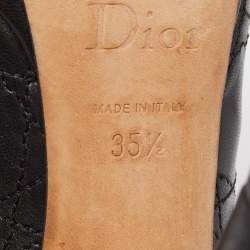 Pre Owned Dior Black Cannage Leather Peep Toe Platform Pumps Size 35.5