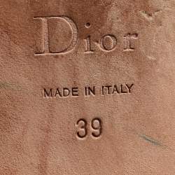 Pre Owned Dior Pink Quilted Cannage Suede My Dior Ballet Flats Size 39