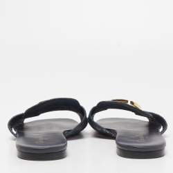 Dior Black/Grey Leather 30 Montaigne Slide Flats Size 41