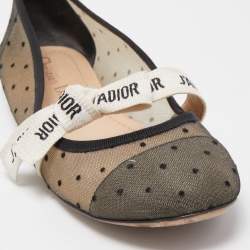 Dior Black Mesh Miss J'adior Ballet Flats Size 38