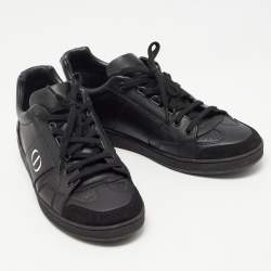 Pre Owned Dior Black Leather and Suede Low Top Sneakers Size 38