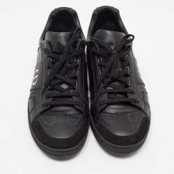 Pre Owned Dior Black Leather and Suede Low Top Sneakers Size 38
